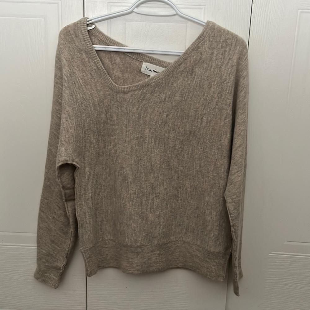 Heart loom asymmetrical sweater